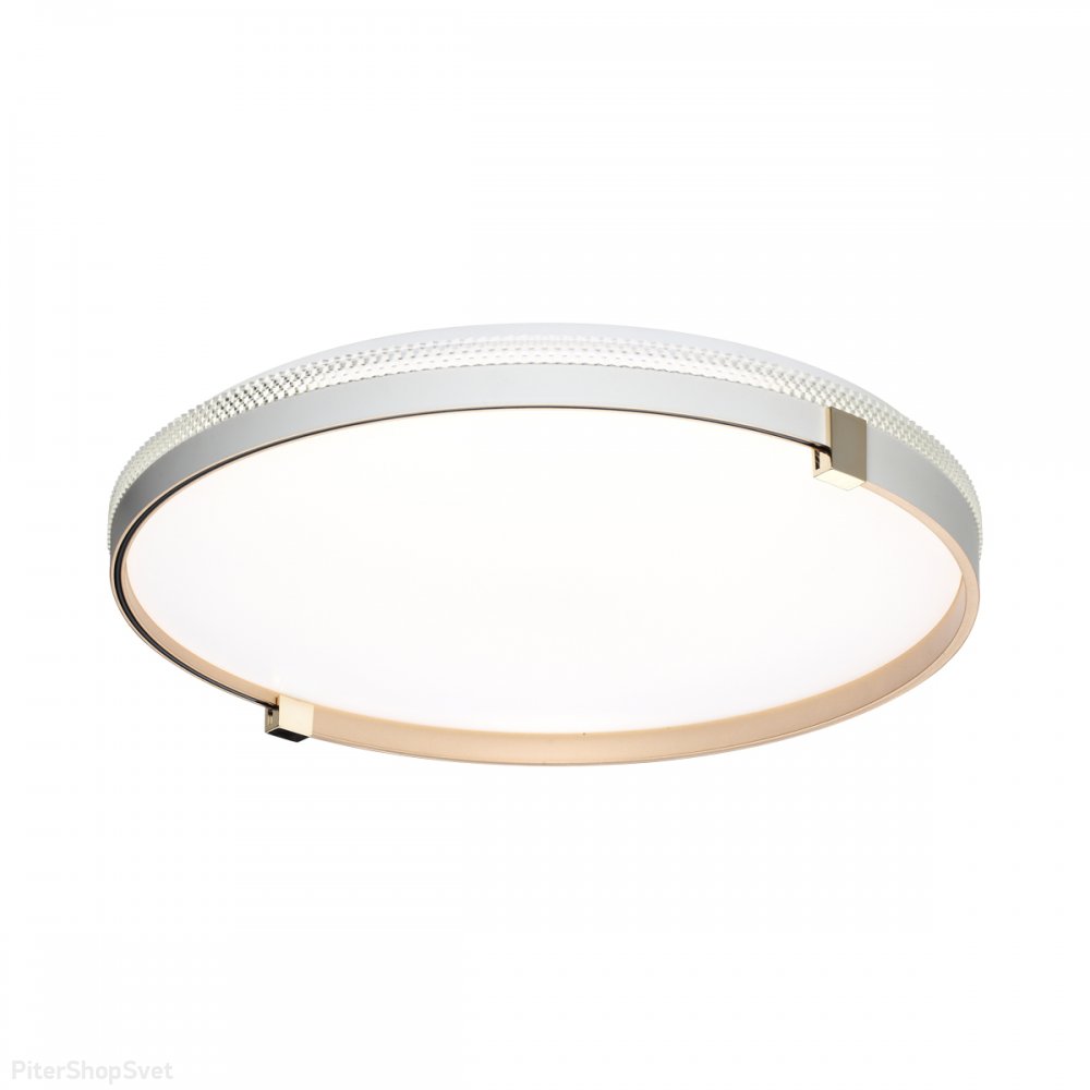 Бело-золотая круглая светодиодная потолочная люстра 48Вт 4000К «OLIDI WHITE» 7646/DL