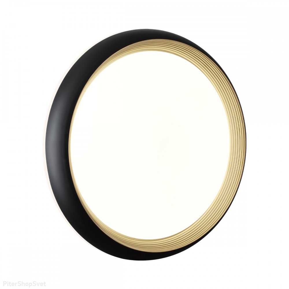 Чёрно-золотая круглая светодиодная потолочная люстра «TOFIQ BLACK» 7651/DL