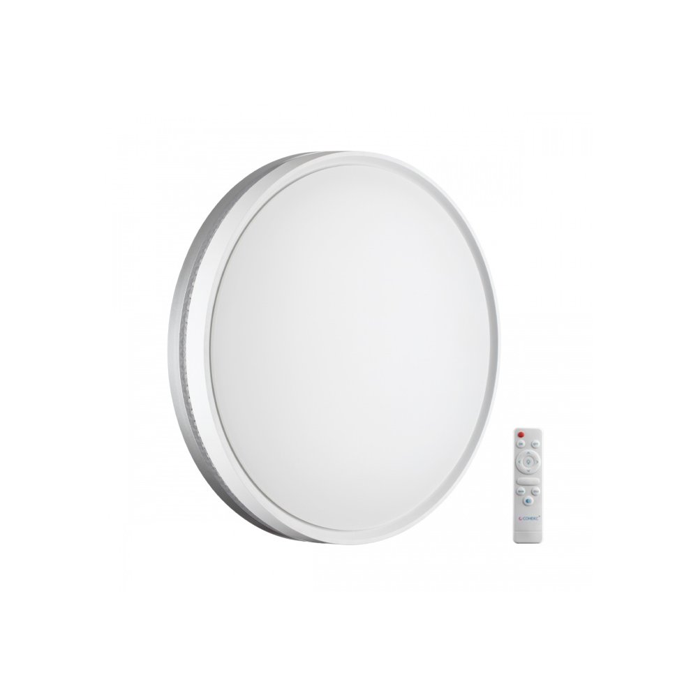 Бело-серый круглый потолочный светодиодный светильник 70Вт с пультом «NOHAVA GREY» 7670/EL