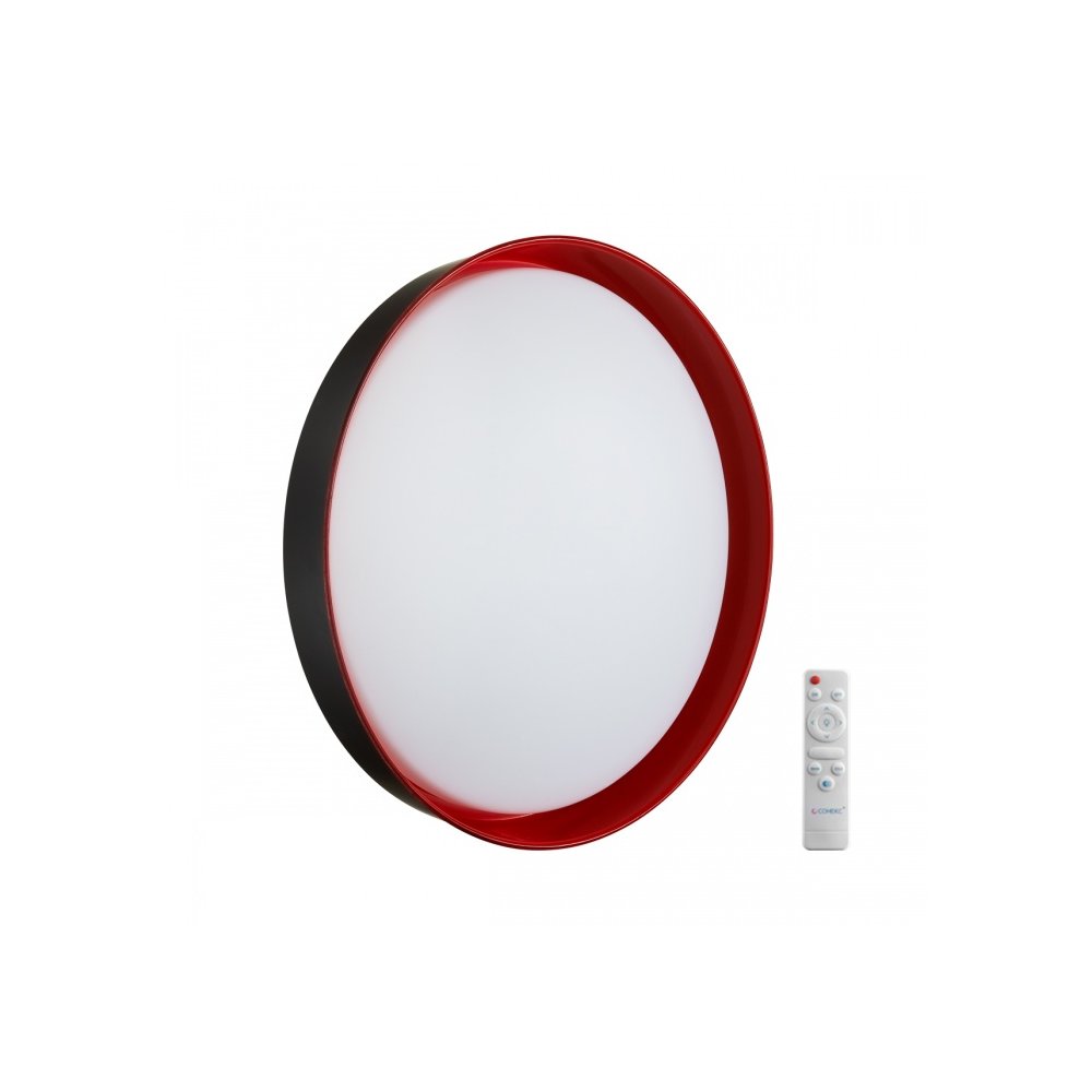 Чёрно-красная круглая светодиодная потолочная люстра 70Вт с пультом «Red» 7710/EL