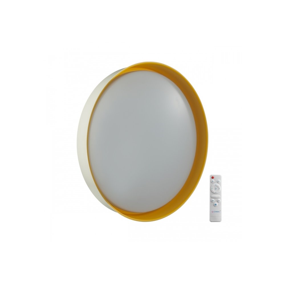 Бело-жёлтая круглая светодиодная потолочная люстра 70Вт с пультом «Yellow» 7711/EL