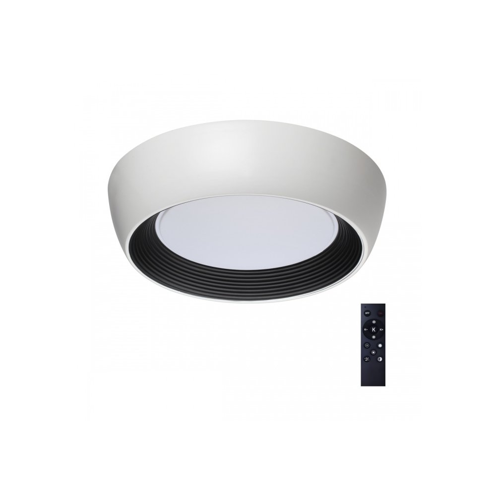 Бело-чёрная круглая светодиодная потолочная люстра 54Вт с пультом «Cronus» 7715/54L
