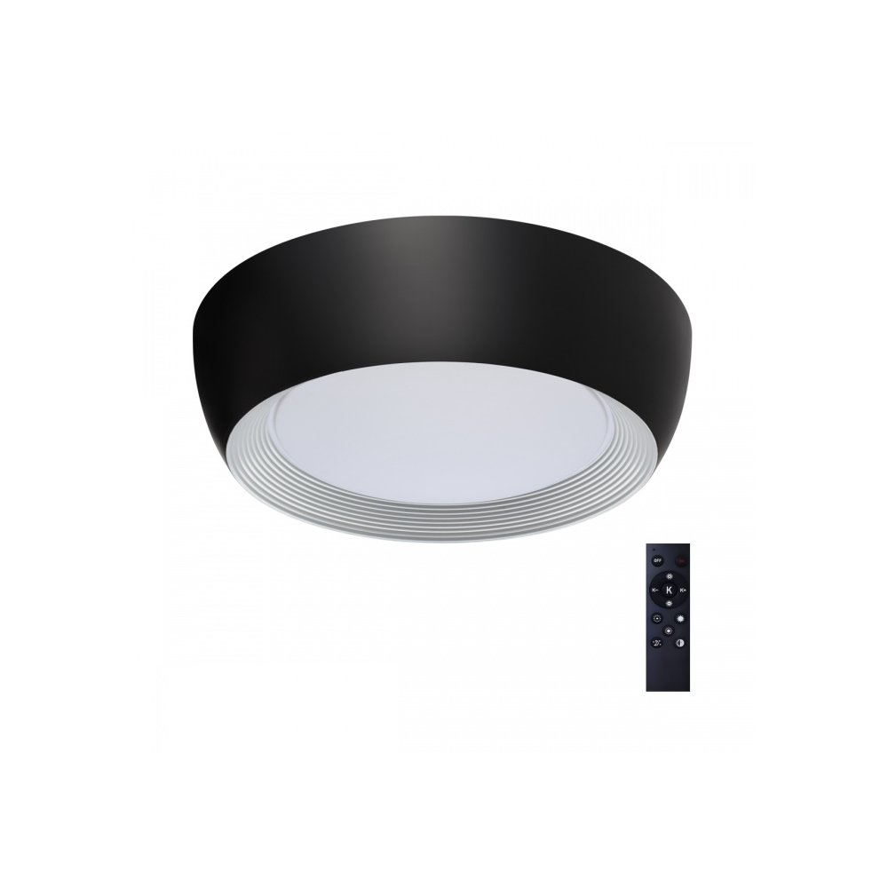Чёрно-белая круглая светодиодная потолочная люстра 54Вт с пультом «Cronus» 7716/54L