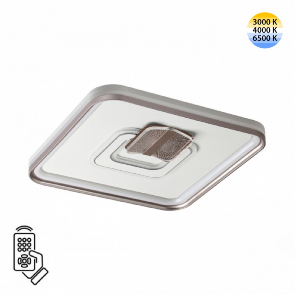 Квадратный потолочный светильник 85Вт 3000-6500K с пультом «GEMINI» 7786/85L