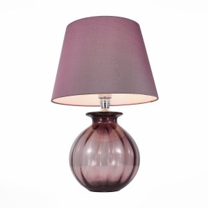 Пурпурная стеклянная настольная лампа с абажуром «Calma»