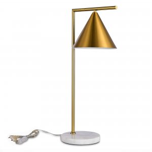 Настольная лампа с мраморным основанием, белый/латунь «DIZZIE»
