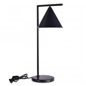 Чёрная настольная лампа с плафоном конус «DIZZIE»