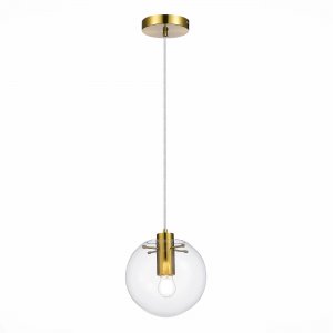 Подвесной светильник шар D20см, золотой/прозрачный «Noor»