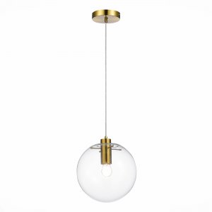 Подвесной светильник шар D25см, золотой/прозрачный «Noor»