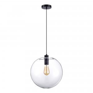 Подвесной светильник шар D35см, чёрный/прозрачный «Noor»
