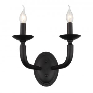Чёрное настенное бра две свечи «Maste»