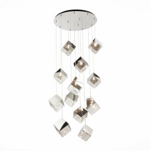Хромированный светильник с подвесами кубики «RIELLO»