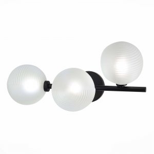 Чёрный настенный светильник с тремя плафонами шар «TODO»