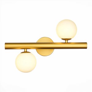 Настенный светильник с плафонами шар золотой/белый «Asolo»