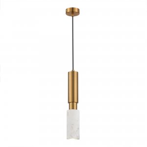 подвесной светильник цилиндр белый мрамор «Prietti»