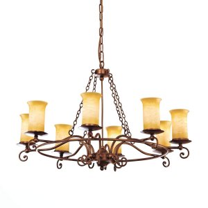 Люстра античная бронза со свечами имитация мрамора «Ancora»