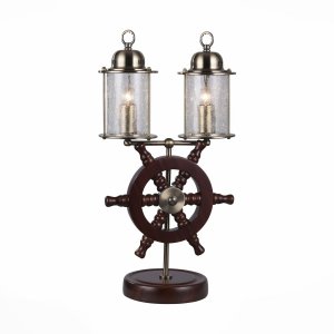 Настольная лампа со штурвалом и двумя фонарями «Volantino»