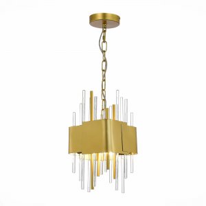 Подвесной светильник со стеклянными палочками, матовое золото/прозрачный «Olvera»