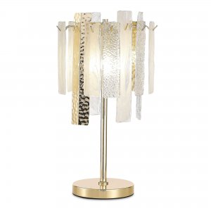 Золотистая настольная лампа с прямоугольными подвесками «Scolare»