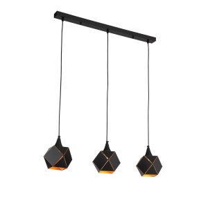 Группа из трёх чёрных металлических подвесных светильников «Enigma»