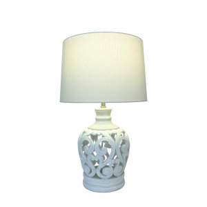 Керамическая настольная лампа белого цвета SL999.554.01 «Tabella»