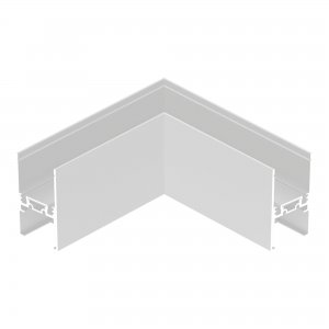 Белый угол-соединитель "потолок-потолок" плоского магнитного шинопровода «SKYFLAT»
