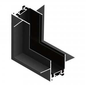 Чёрный угол-соединитель "потолок-стена" для встраиваемого плоского магнитного шинопровода «SKYFLAT»