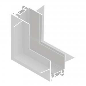 Белый угол-соединитель "потолок-стена" для встраиваемого плоского магнитного шинопровода «SKYFLAT»