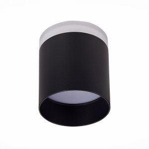 Чёрный накладной потолочный светильник цилиндр 12Вт 4000К с подсветкой «Panaggio»