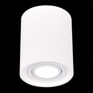 Белый накладной потолочный светильник цилиндр с поворотной лампой