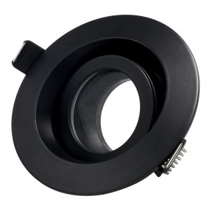 Чёрный встраиваемый круглый поворотный светильник IP65