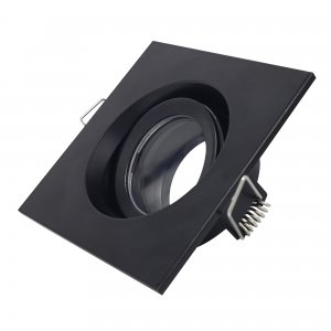 Чёрный квадратный встраиваемый поворотный светильник с влагозащитой IP65
