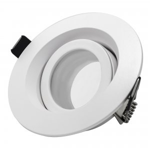 Белый встраиваемый круглый поворотный светильник с влагозащитой IP65