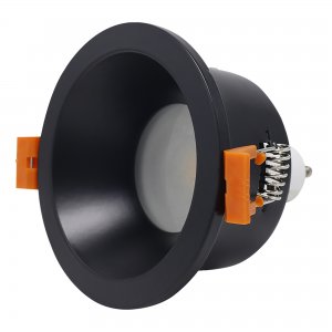 Чёрный круглый встраиваемый светильник с влагозащитой IP65
