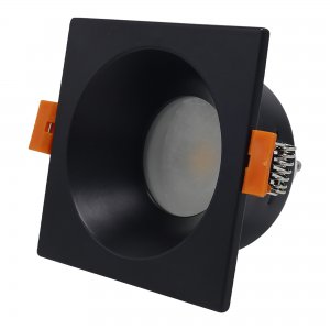 Чёрный встраиваемый квадратный светильник с влагозащитой IP65