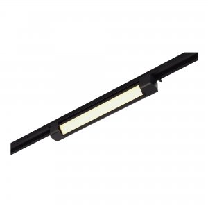 Чёрный однофазный линейный трековый светильник 10Вт 3000К «Однофазная Трековая Система»