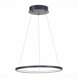 Чёрная подвесная люстра кольцо Ø40см 22Вт 4000К свет внутрь