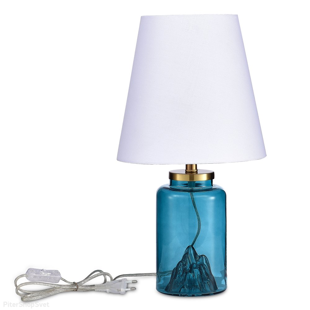 Настольная лампа со стеклянным основанием, синий/белый «Ande» SL1000.214.01