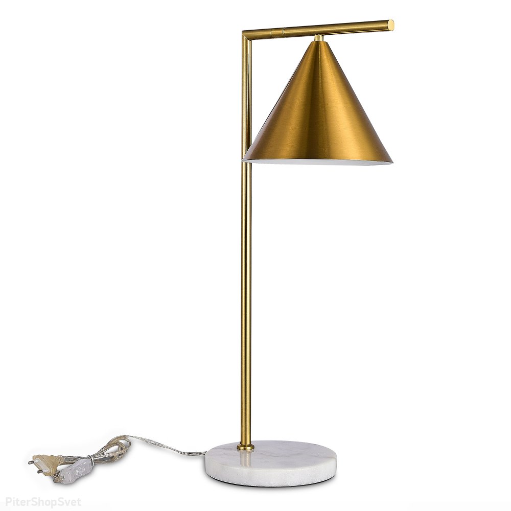 Настольная лампа с мраморным основанием, белый/латунь «DIZZIE» SL1007.204.01