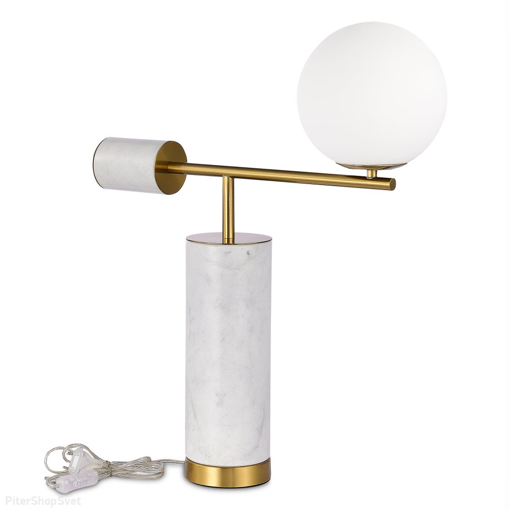 Настольная лампа с мраморным основанием и плафоном шар «DANESE» SL1008.504.01
