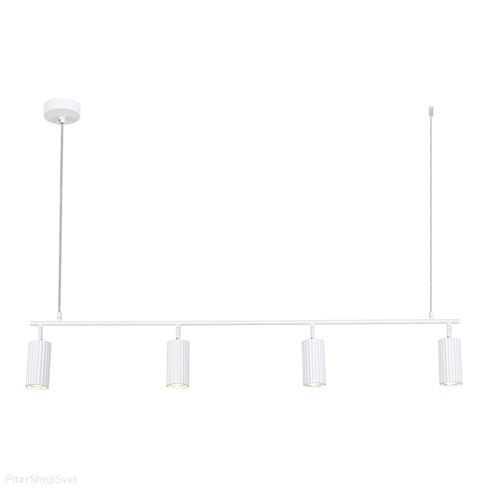 Белый длинный подвесной светильник со спотами «Kendo» SL1213.503.04