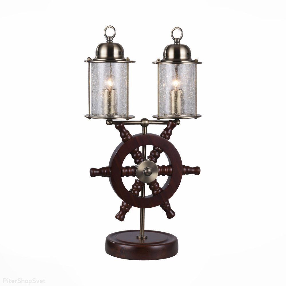 Настольная лампа со штурвалом и двумя фонарями «Volantino» SL150.304.02