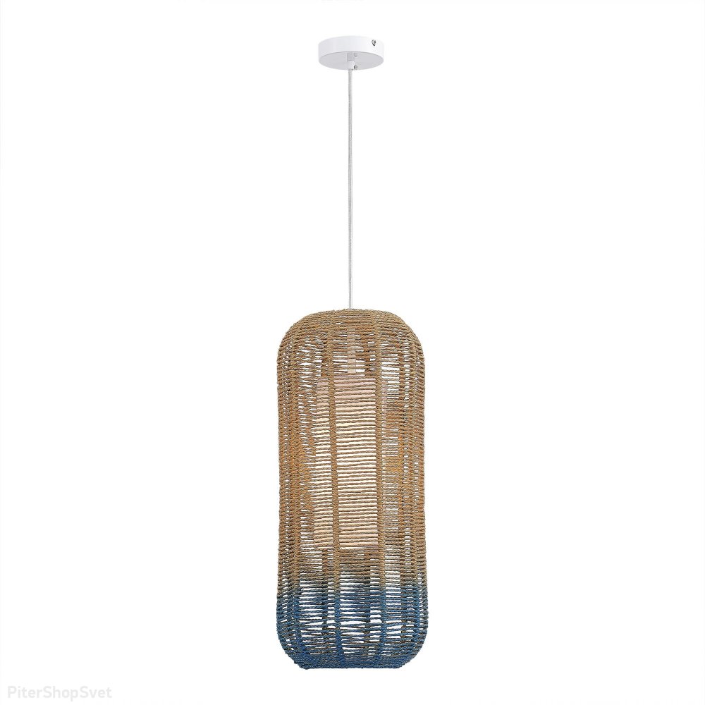 Сине-бежевый подвесной светильник из ротанга «Vimini» SL1514.503.01