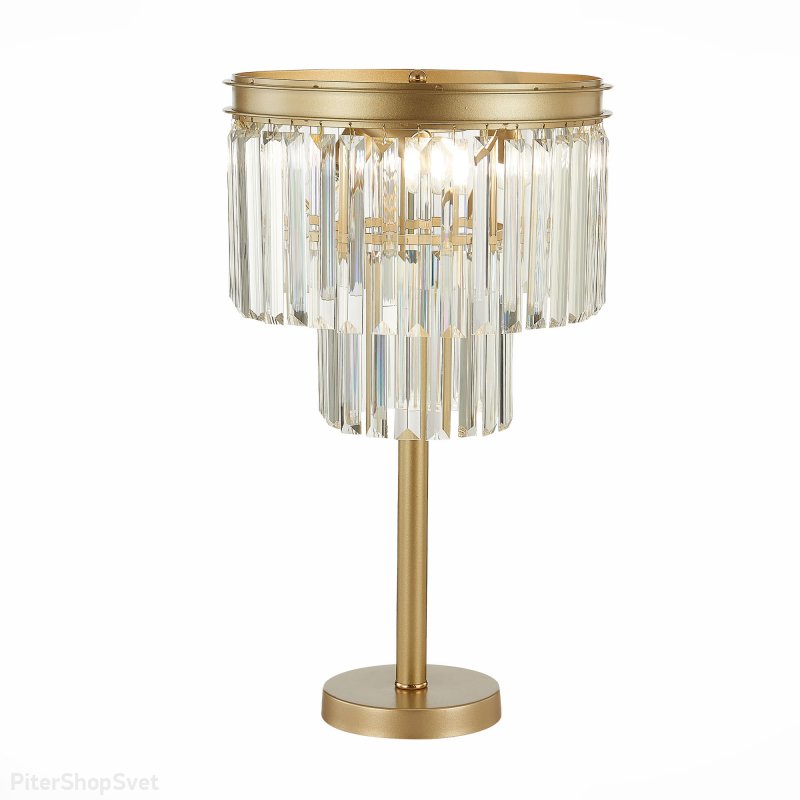 Настольная лампа шампань с хрусталём «Ercolano» SL1624.204.03