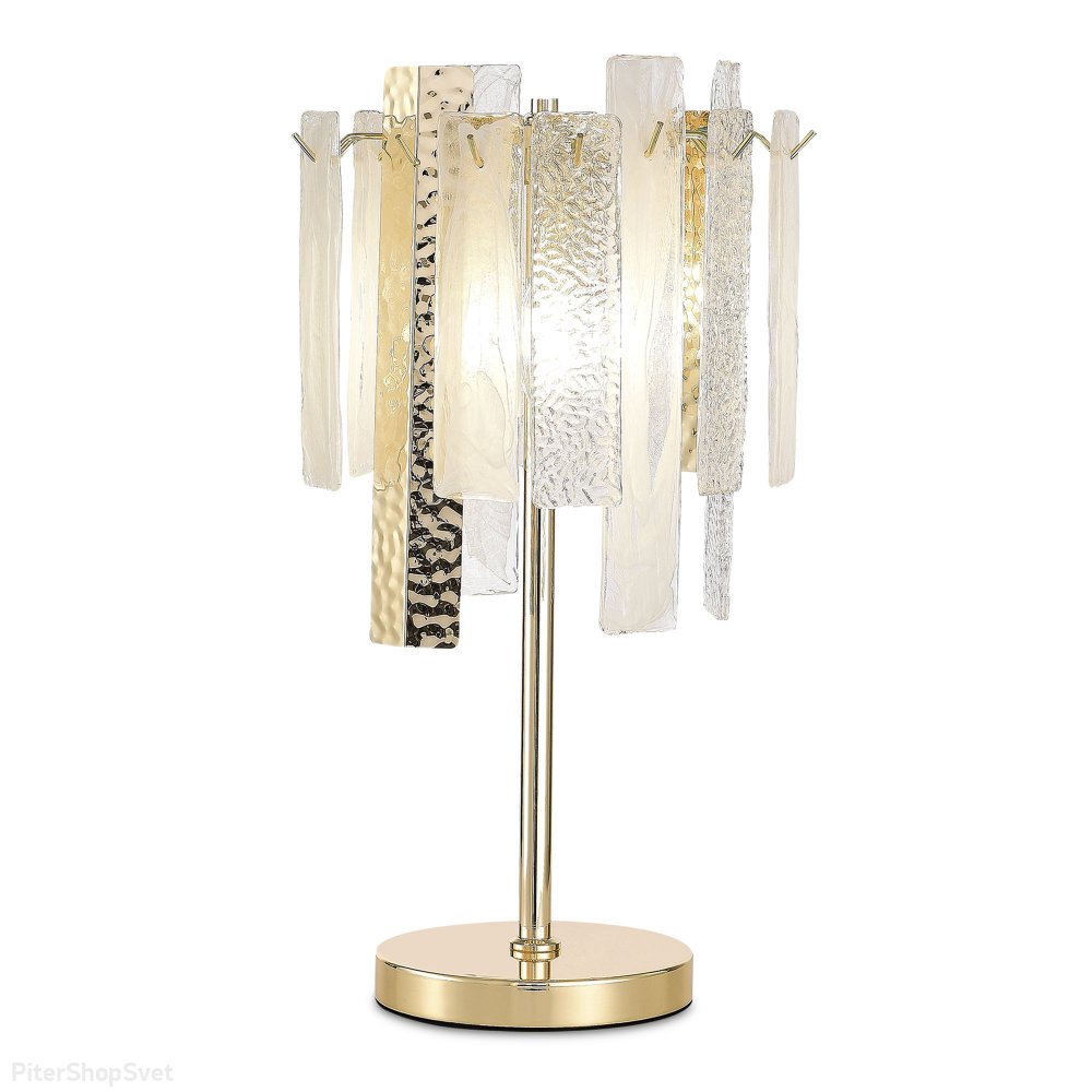 Золотистая настольная лампа с прямоугольными подвесками «Scolare» SL1636.204.03