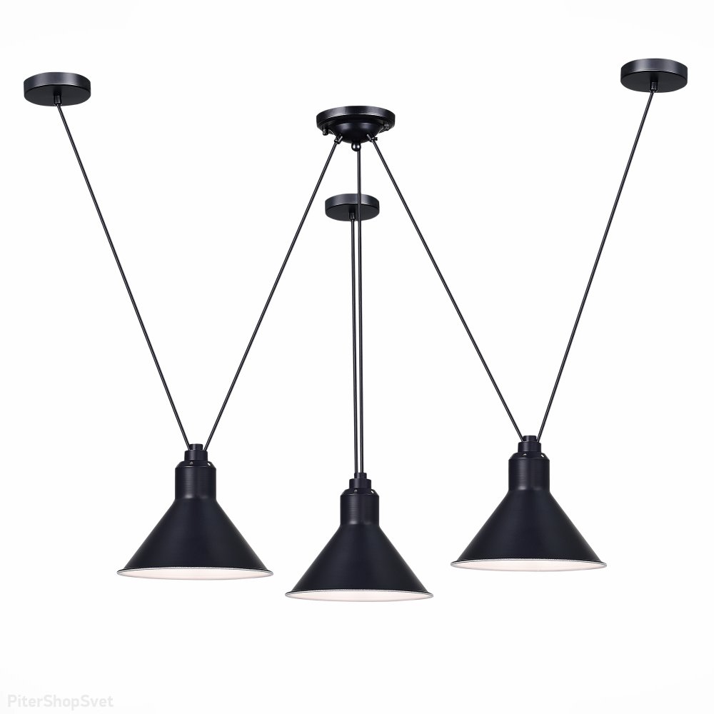 Чёрная люстра-паук на 3 лампы «Svevo» SL1804.403.03