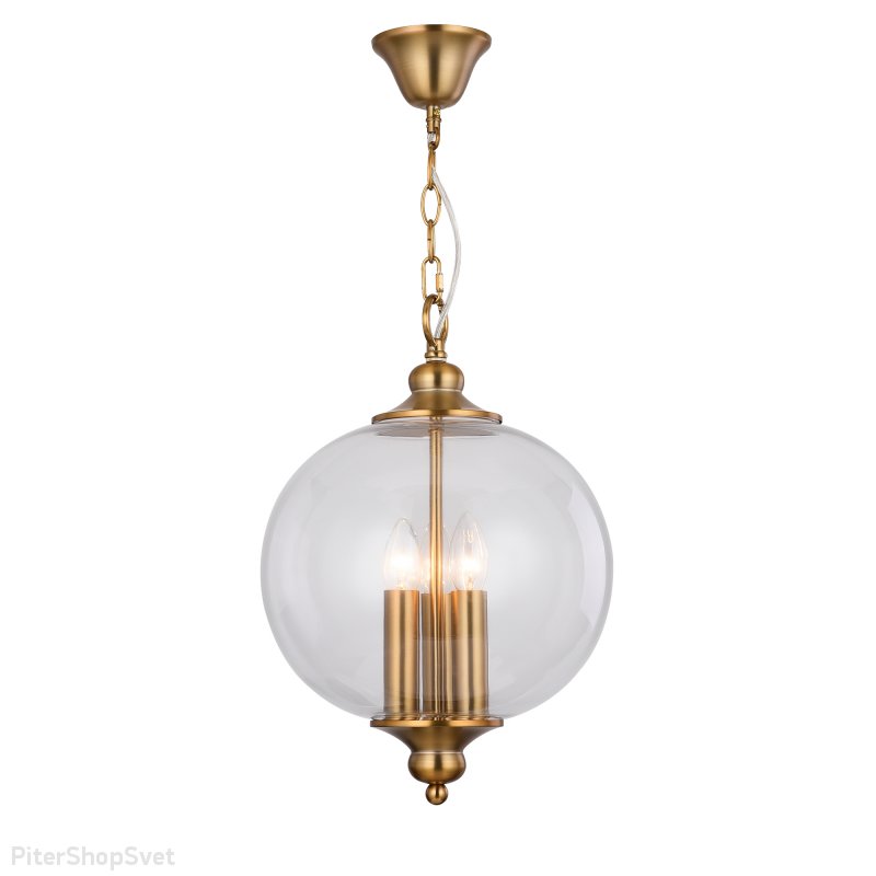 Подвесная люстра шар со свечами внутри золото «Lateria» SL362.203.03