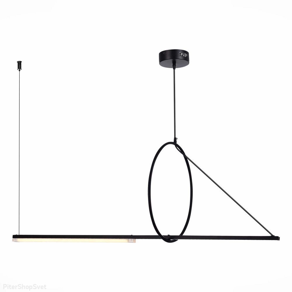 Чёрный длинный подвесной светильник с кольцом 12Вт 4000К «Gaia» SL6113.403.01