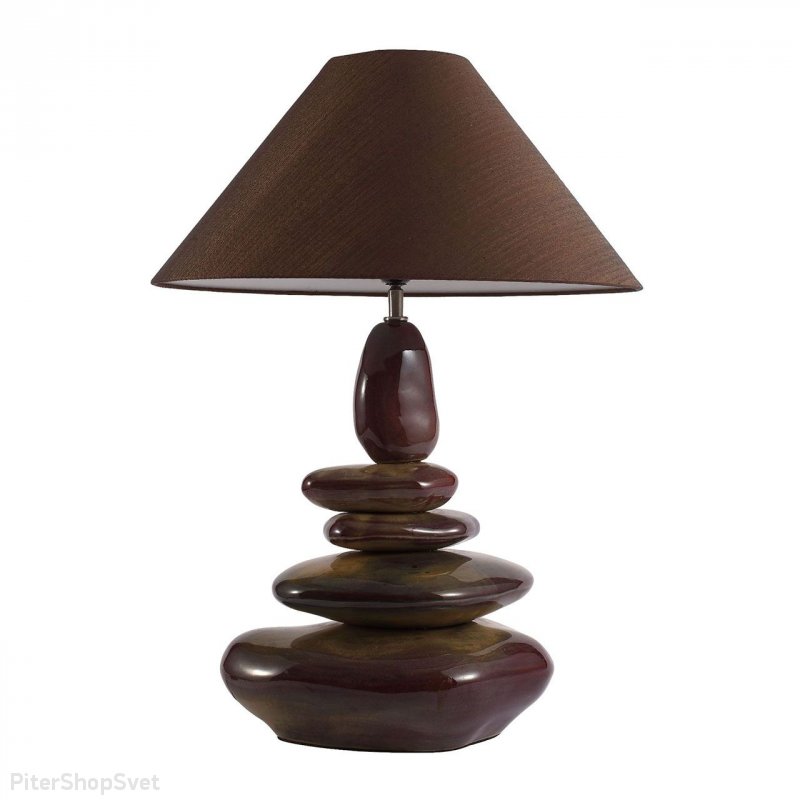 Коричневая настольная лампа пирамида из камней «Tabella» SL988.804.01