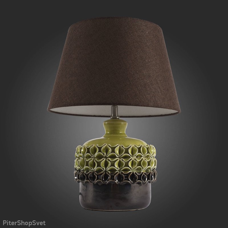 Керамическая настольная лампа с коричневым текстильным абажуром «Tabella» SL995.304.01
